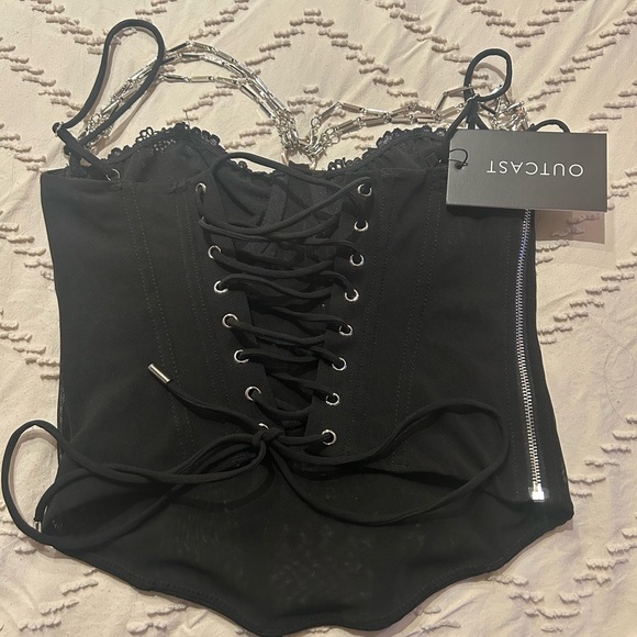 Black Corset Top with Buckle Details - Picture 3 of 5